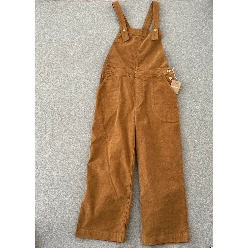 Patagonia Overalls Womens 10 Stand Up Corduroy Coriander Brown Cropped 56645 NEW